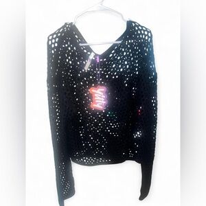 Black Knit Swim cover up